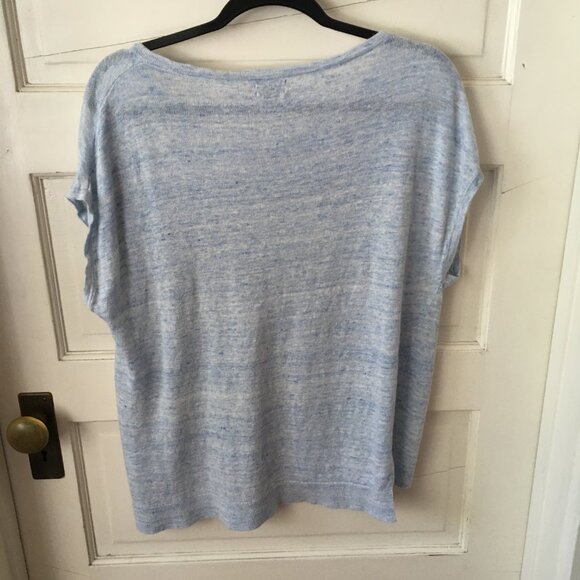 Patagonia Lightweight Sleeveless Linen Light Blue Knit Loose Fitting Top X-Small - Picture 3 of 9